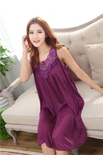Load image into Gallery viewer, Embroidery Transparent Slip Sleepwear for Sleeping Big Size Night Dress Sexy Lingerie Nightgown Women Home Clothing

