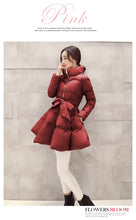 Load image into Gallery viewer, 2023 New Fashion Winter Coats Women Warm Outerwea Cotton Padded Jackets Womens Clothing Belt Zipper Parkas Femme A-word Jacket

