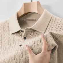 Load image into Gallery viewer, V-Neck Lapel Knit Polo Sweater
