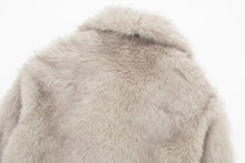 Load image into Gallery viewer, HH 2024 Women 's Vintage Soild Faux Fur Coat Turn-down Collar Long Sleeve Warm Plush Wool Coats Lady Winter Autumn Outwear
