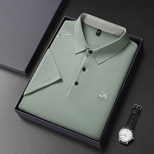 Load image into Gallery viewer, Men's Business Casual Short Sleeve Polo Shirt Solid Color with Badge Fashionable Breathable Comfortable Versatile Business Top
