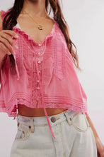 Load image into Gallery viewer, Sleeveless Tank Tops for Women Blouses Summer Boho Beach Wear 100%Cotton Splicing Lace Shirts Loose Casual Ladies Blusas Camis
