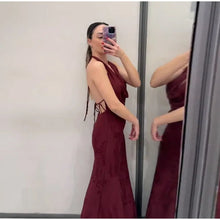 Load image into Gallery viewer, Vintage Deep V Sleeveless Evening Dress
