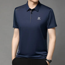 Load image into Gallery viewer, Men's Business Casual Short Sleeve Polo Shirt Solid Color with Badge Fashionable Breathable Comfortable Versatile Business Top
