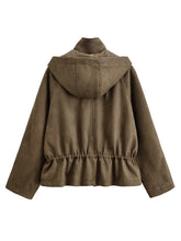 Load image into Gallery viewer, Elegant Hooded Double Breasted Jacket
