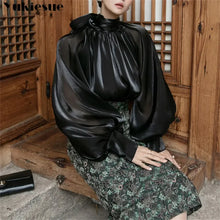 Load image into Gallery viewer, Elegant Chiffon Lantern Sleeve Blouse
