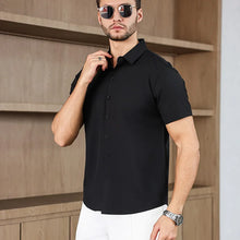 Load image into Gallery viewer, New Men's Business Casual Solid Color Short Sleeved Shirt for Summer Fashion No Ironing Comfortable and Versatile Top
