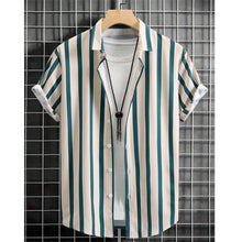 Load image into Gallery viewer, Hawaiian Shirts For Men 3d Striped Print Short Sleeve Shirts Summer Loose Casual Tops Simple Fashion Oversized Men Clothing
