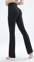 Load image into Gallery viewer, Women's leggings slim yoga pants women's high waisted wide leg pants sports bell bottoms breathable quick dry bottom
