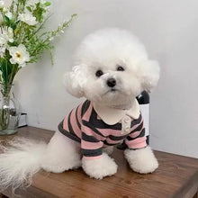 Load image into Gallery viewer, Striped Pet Shirt Soft Pullover Outfit Suitable For Puppy Dogs Cats Schnauzers Pomeranians Daily Casual Pet Apparel
