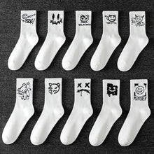 Load image into Gallery viewer, 10 pairs of men's sports socks, casual, breathable, and versatile. Ghost face graffiti personalized socks
