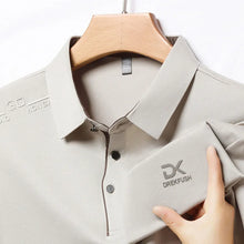 Load image into Gallery viewer, Men's Business Casual Short Sleeve Polo Shirt Solid Color with Badge Fashionable Breathable Comfortable Versatile Business Top
