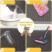 Load image into Gallery viewer, Pet Cat Litter Mat Waterproof Double Layer Cat Litter Trapping Pet Litter Box Mat Clean Pad Products For Cats Accessories
