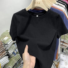 Load image into Gallery viewer, Women T Shirt Girls T-Shirt Woman Clothes Tops Cotton Tshirt Female Short Sleeve Spring Tee Sexy Y2k Top White
