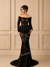 Load image into Gallery viewer, Customized Temperament Elegant Off-the-shoulder Evening Gowns for Banquet Lace Wedding Party Dress High Quality
