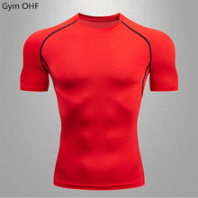 Load image into Gallery viewer, Gym Fitness T Shirt Men's Short Sleeve Summer Boxing Jersey Legging Men Rashguard Compression Pants Quick Dry Tight T-Shirts Men
