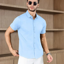 Load image into Gallery viewer, New Men's Business Casual Solid Color Short Sleeved Shirt for Summer Fashion No Ironing Comfortable and Versatile Top

