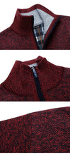 Load image into Gallery viewer, Men's Fleece Thicker Sweater Half Zipper Turtleneck Warm Pullover High Quality Male Slim Knitted Wool Sweaters For Spring
