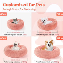 Load image into Gallery viewer, Soft Pet Cat Bed Pad Plush Warm Faux Fur dog Calm Bed Donut Round Bed Comfortable Sleeping Washable for Small Medium Dog and Cat

