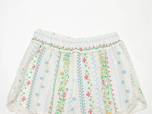 Load image into Gallery viewer, Women's Printed Shorts Set Summer Asymmetric Hem Wide Straps Loose Top Elastic Waist Lace Trim Shorts Fashion Casual 2 Piece Set
