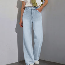 Load image into Gallery viewer, High Waist Draped Straight Jeans
