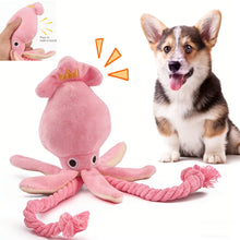 Load image into Gallery viewer, Dog toys; cat toys; sound-emitting cotton rope octopus; durable chew toys for cleaning teeth; interactive pet toys.
