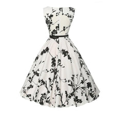 Load image into Gallery viewer, Women Dress Vintage Robe Audrey Hepburn Rockabilly Retro Sleeveless Print Party dresses Summer Vestidos
