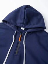 Load image into Gallery viewer, Men's Fashion Casual Hoodie Multi-pocket Sports Long-sleeve Sweatshirt Up Down Print Warm Half Zip Hooded Fitness Pullover Good

