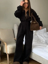 Load image into Gallery viewer, Jumpsuit Women 2026 New Fashionable Long Sleeved Jumpsuit for Women's Casual Half Open Collar Elastic Waist Jumpsuit
