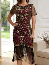 Load image into Gallery viewer, Women's Flapper Dresses 1920s for Women Great Gatsby Sequin Fringed Roaring 20s Cocktail Dress
