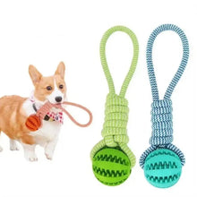 Load image into Gallery viewer, Pet Toy Dog Bite-Resistant Cotton Rope Hand-Held Treat Ball for Teeth Cleaning and Training, Interactive Educational Toy Ball
