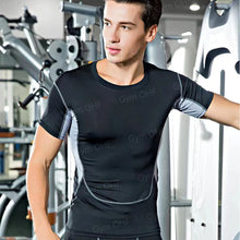 Load image into Gallery viewer, Gym Fitness T Shirt Men's Short Sleeve Summer Boxing Jersey Legging Men Rashguard Compression Pants Quick Dry Tight T-Shirts Men
