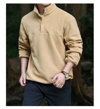 Load image into Gallery viewer, 2025 Men Sweatshirt Turtleneck Half Button Pullover Male Polar Fleece Casual Basic Elegant Work Wear Winter Autumn Warm Jacket
