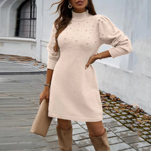 Load image into Gallery viewer, Elegant High Neck Sweater Dress
