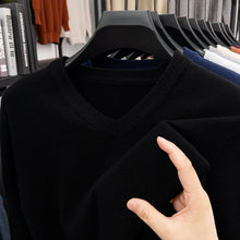 Load image into Gallery viewer, New Sweatwear Men's V Neck Basic Solid Color Sweaters Round Neck Elastic Pullovers Warm Autumn Knitted Oversized Sweater Men
