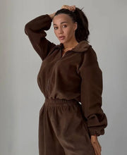 Load image into Gallery viewer, Jumpsuit Women 2026 New Fashionable Long Sleeved Jumpsuit for Women's Casual Half Open Collar Elastic Waist Jumpsuit
