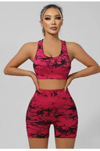 Load image into Gallery viewer, Women Seamless Tie Dye Yoga Set Quick Dry Sports Bra Shorts Lightweight Breathable Workout Outfit
