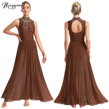 Load image into Gallery viewer, Shiny Lyrical Rhinestone Maxi Dress
