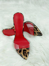Load image into Gallery viewer, Sharp Pointed High Heels Red Super High Heels Slippers Women's Slim Heels Exposed Toes Half Drag Simple and Fashionable Sandals
