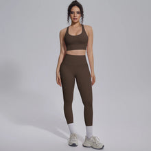 Load image into Gallery viewer, New Yoga Set for Woman Summer Gym Sports Running Bra Top Breathable Peach Buttocks Women Leggings Solid Color Yoga Set

