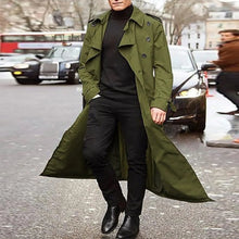 Load image into Gallery viewer, Men’s Luxury Full-Length Trench Coat – England Style Business Overcoat
