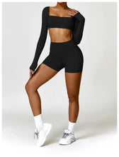 Load image into Gallery viewer, Summer 2PCS Yoga Suit Sports Set Women Quick-Dry Gym Set Women Tracksuit Running Workout Long Sleeve Sports Shirt Yoga Clothing

