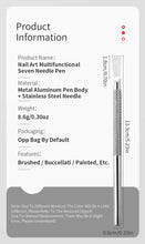 Load image into Gallery viewer, Nail Art Wire Drawing Tool Multifunctional Seven-pin Pen Texture Brush Tools DIY Nail Brush Bendable Feather Pin Painting Lines
