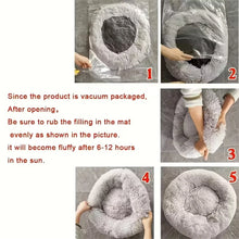 Load image into Gallery viewer, Soft Pet Cat Bed Pad Plush Warm Faux Fur dog Calm Bed Donut Round Bed Comfortable Sleeping Washable for Small Medium Dog and Cat
