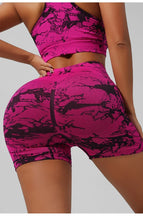Load image into Gallery viewer, Women Seamless Tie Dye Yoga Set Quick Dry Sports Bra Shorts Lightweight Breathable Workout Outfit
