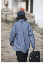 Load image into Gallery viewer, Retro Striped Workwear Shirt Women
