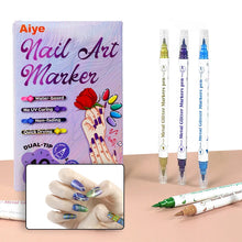 Load image into Gallery viewer, Nail Art Markers Customised Specialised Needle Tube Nail Art Pens Hand-Drawn Outline Pen Acrylic Paint Pen Set Acrylic Paintbrus
