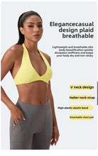 Load image into Gallery viewer, Strappy Bra for Women Open Back Halter Sports Bra Light Support Gym Crop Top Seamless Workout Yoga Top Bra Padded Bras
