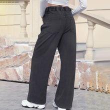 Load image into Gallery viewer, High Waist Draped Straight Jeans
