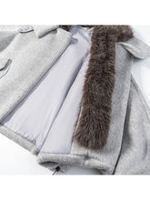 Load image into Gallery viewer, HH Women Fashion Coats Gray Turn-Down Collar Long Sleeves Pockets Decoration Zipper Winter Short Coat Woman Casual Loose Jackets
